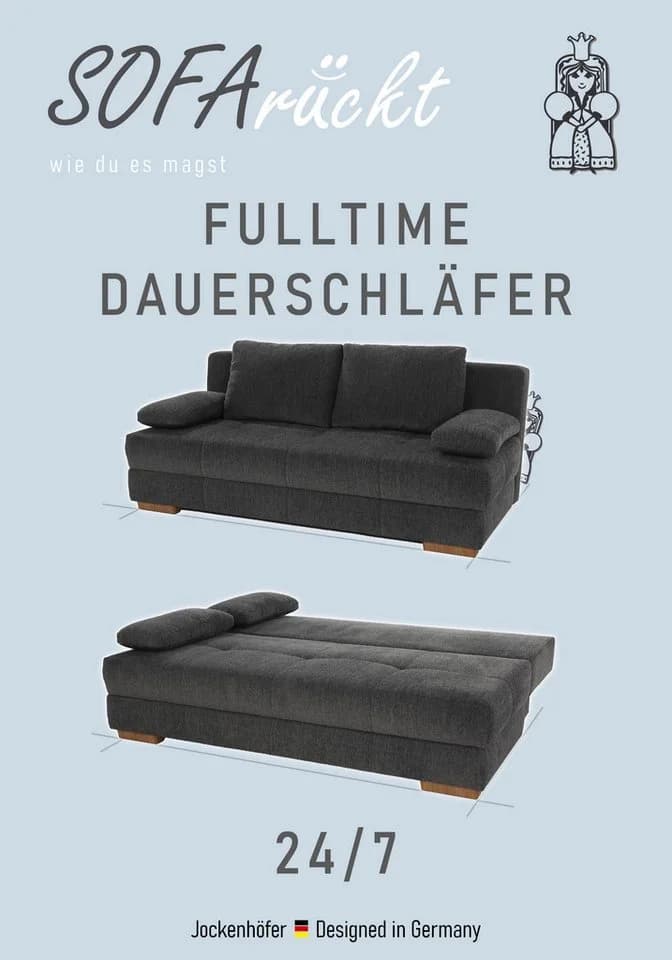 Jockenhöfer Schlafsofa Calli Grau mit Bettfunktion und Bettkasten - Bild 4