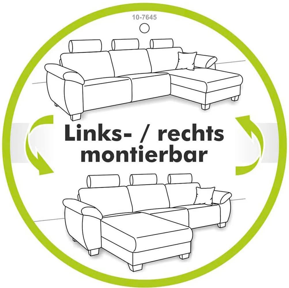 Jockenhöfer Ecksofa Luciano L-Form mit Bettfunktion und USB-Anschluss - Bild 5
