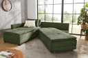 Jockenhöfer Gruppe Ecksofa Madrid L-Form Grün mit Bettfunktion Bild 1
