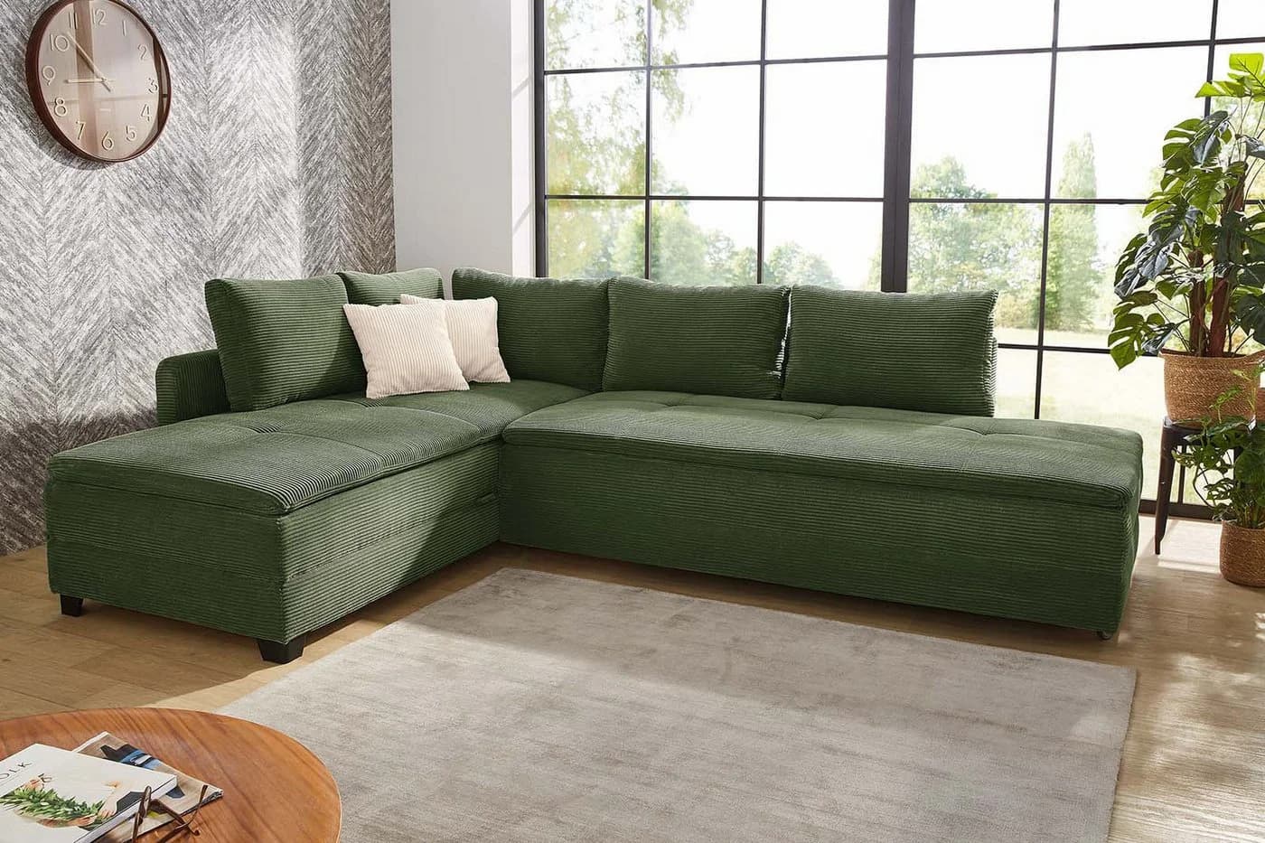 Jockenhöfer Gruppe Ecksofa Madrid L-Form Grün mit Bettfunktion - Bild 2