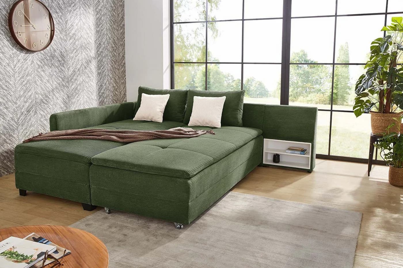 Jockenhöfer Gruppe Ecksofa Madrid L-Form Grün mit Bettfunktion - Bild 3