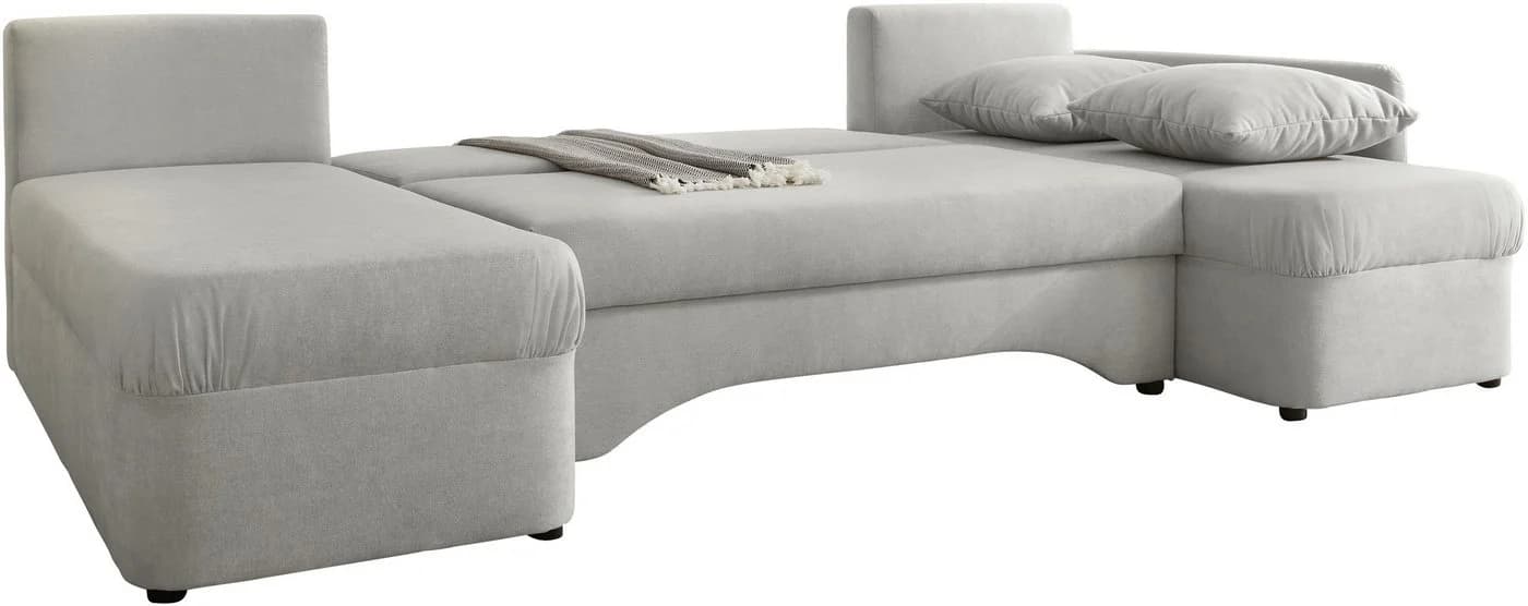 Jockenhöfer Wohnlandschaft Arktis U-Form Grau mit Bettfunktion - Bild 3