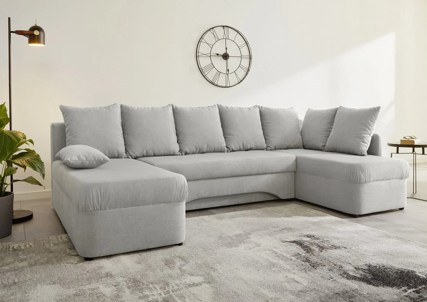 Jockenhöfer Wohnlandschaft Arktis U-Form Grau mit Bettfunktion - Bild 5