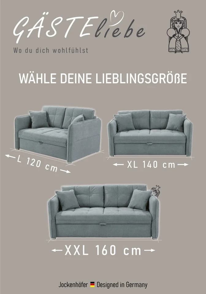 Jockenhöfer Schlafsofa Leon Grau mit Schlaffunktion - Bild 3