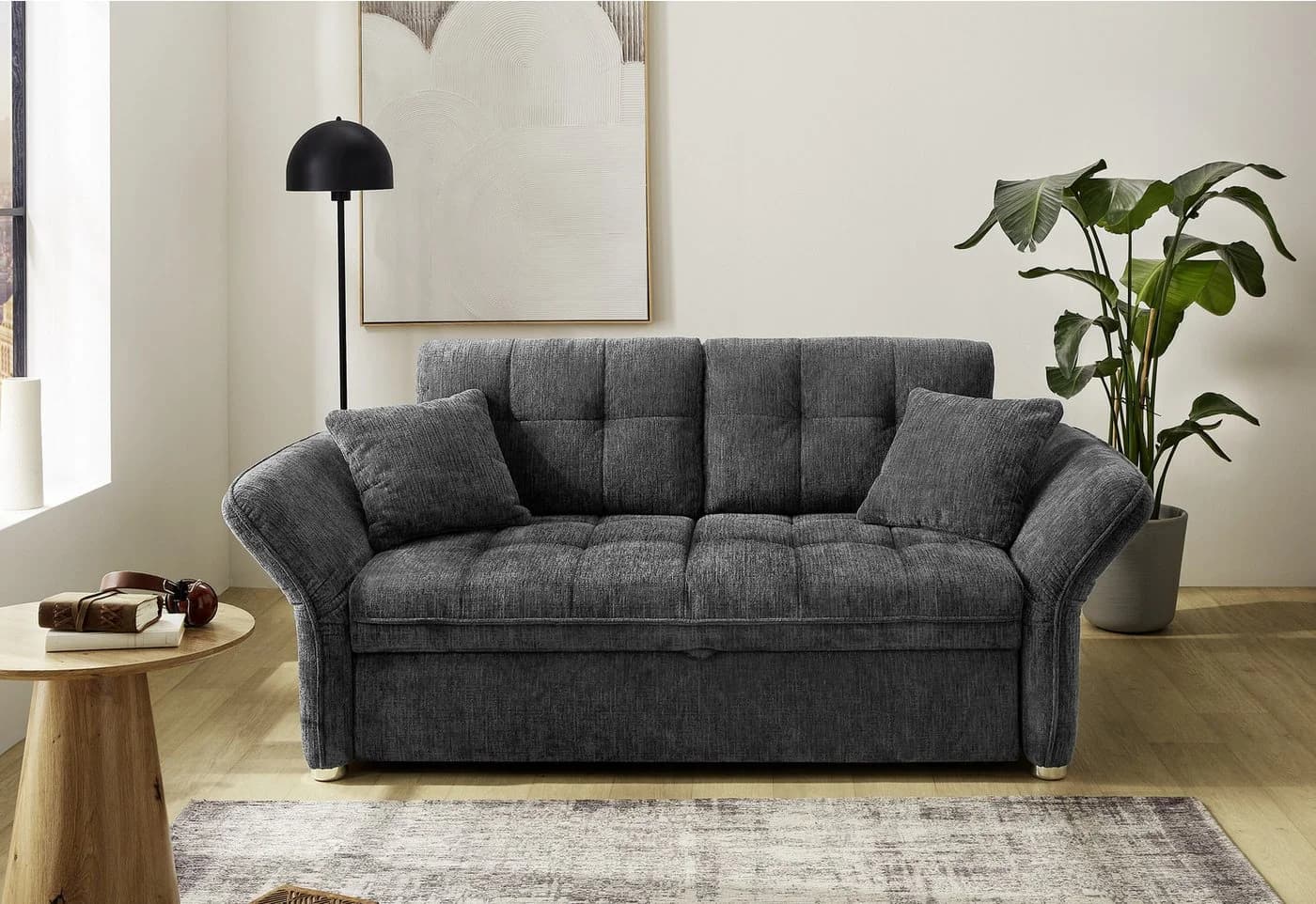 Jockenhöfer Schlafsofa Leon Schwarz mit Bettfunktion - Bild 2