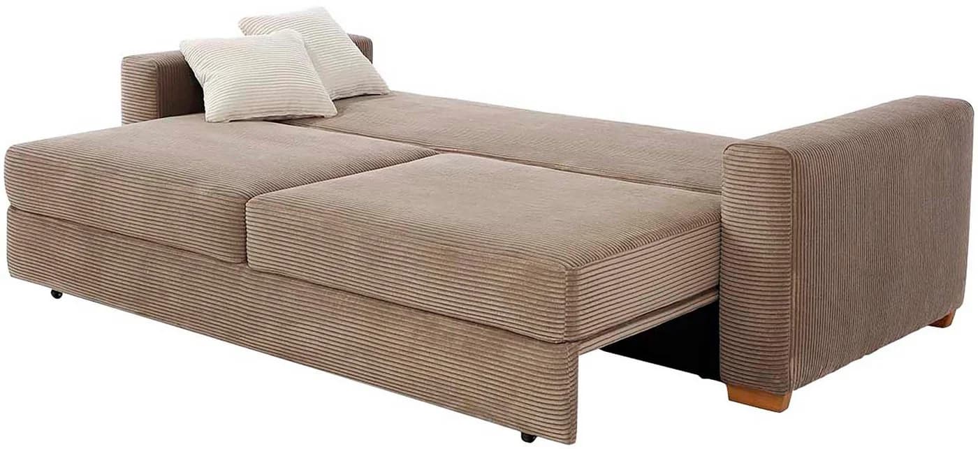 Jockenhöfer Schlafsofa Micha Taupe mit Bettfunktion und Bettkasten - Bild 4