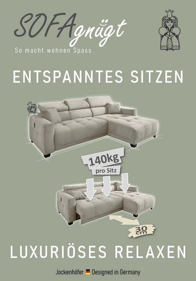 Ecksofa Cremona L-Form Grün Jockenhöfer - Bild 3