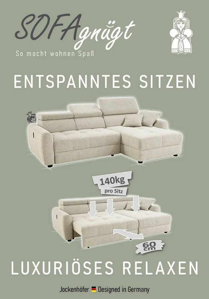 Ecksofa JOCKENHÖFER GRUPPE Move L-Form 270cm mit elektrischer Sitztiefenverstellung - Bild 4