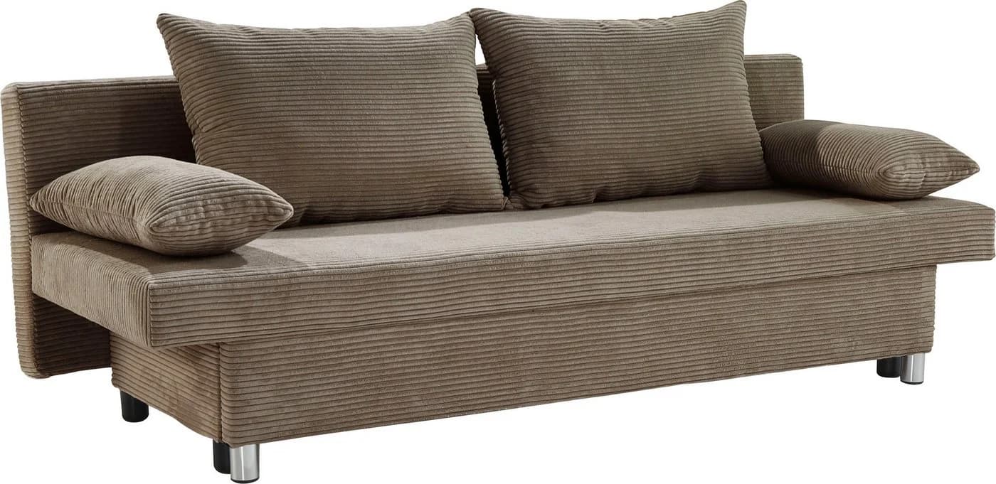 Jockenhöfer Gruppe Schlafsofa Braun Cord mit Bettkasten - Bild 3