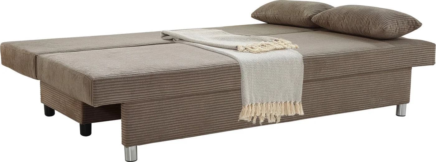 Jockenhöfer Gruppe Schlafsofa Braun Cord mit Bettkasten - Bild 4
