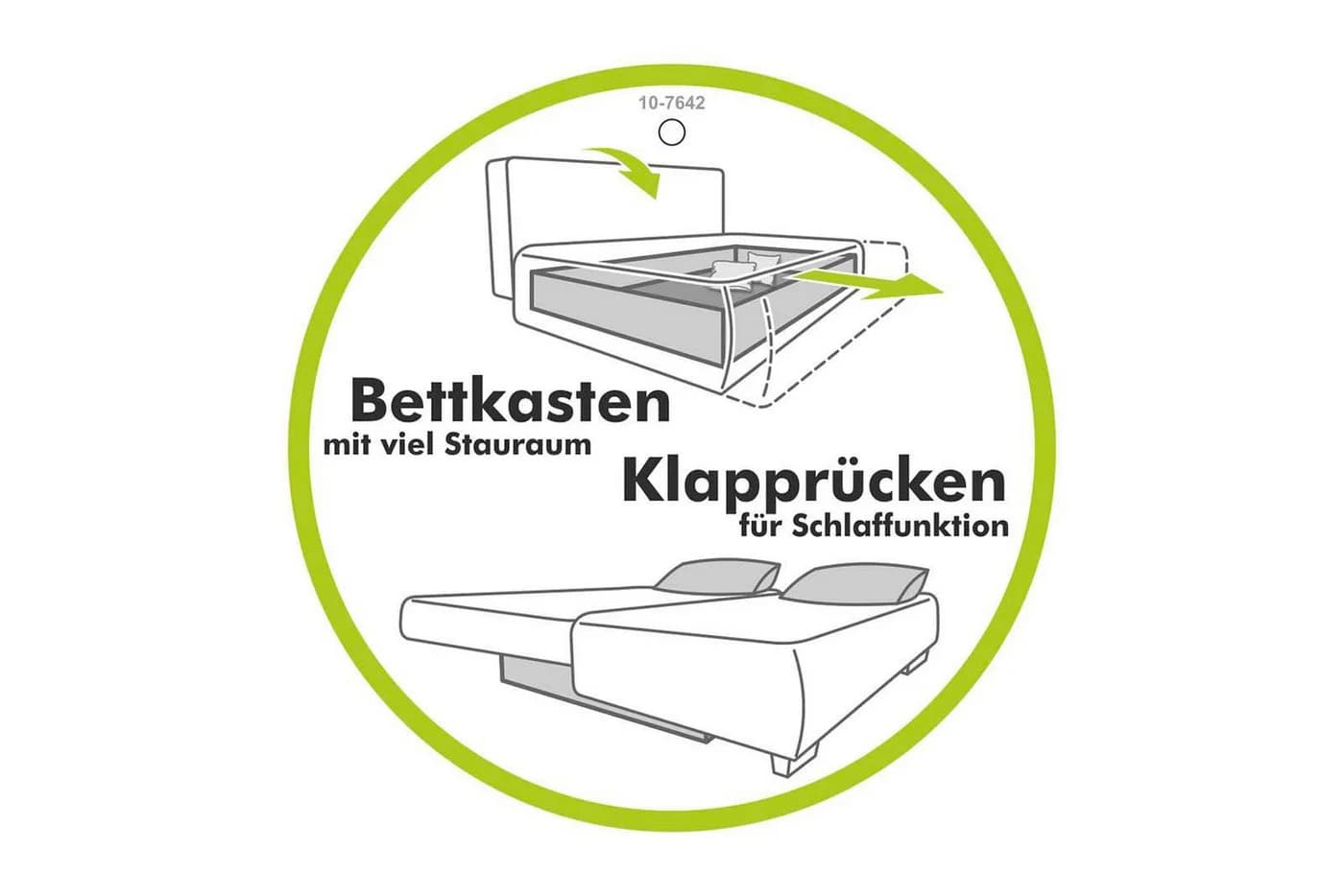 Jockenhöfer Gruppe Schlafsofa Braun Cord mit Bettkasten - Bild 5