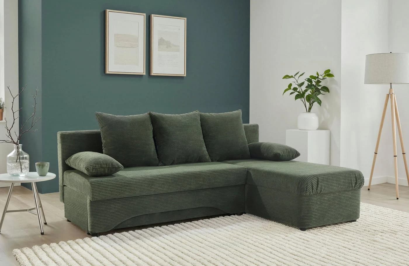 Jockenhöfer Ecksofa Polaris L-Form Grün mit Bettfunktion & Bettkasten - Bild 2