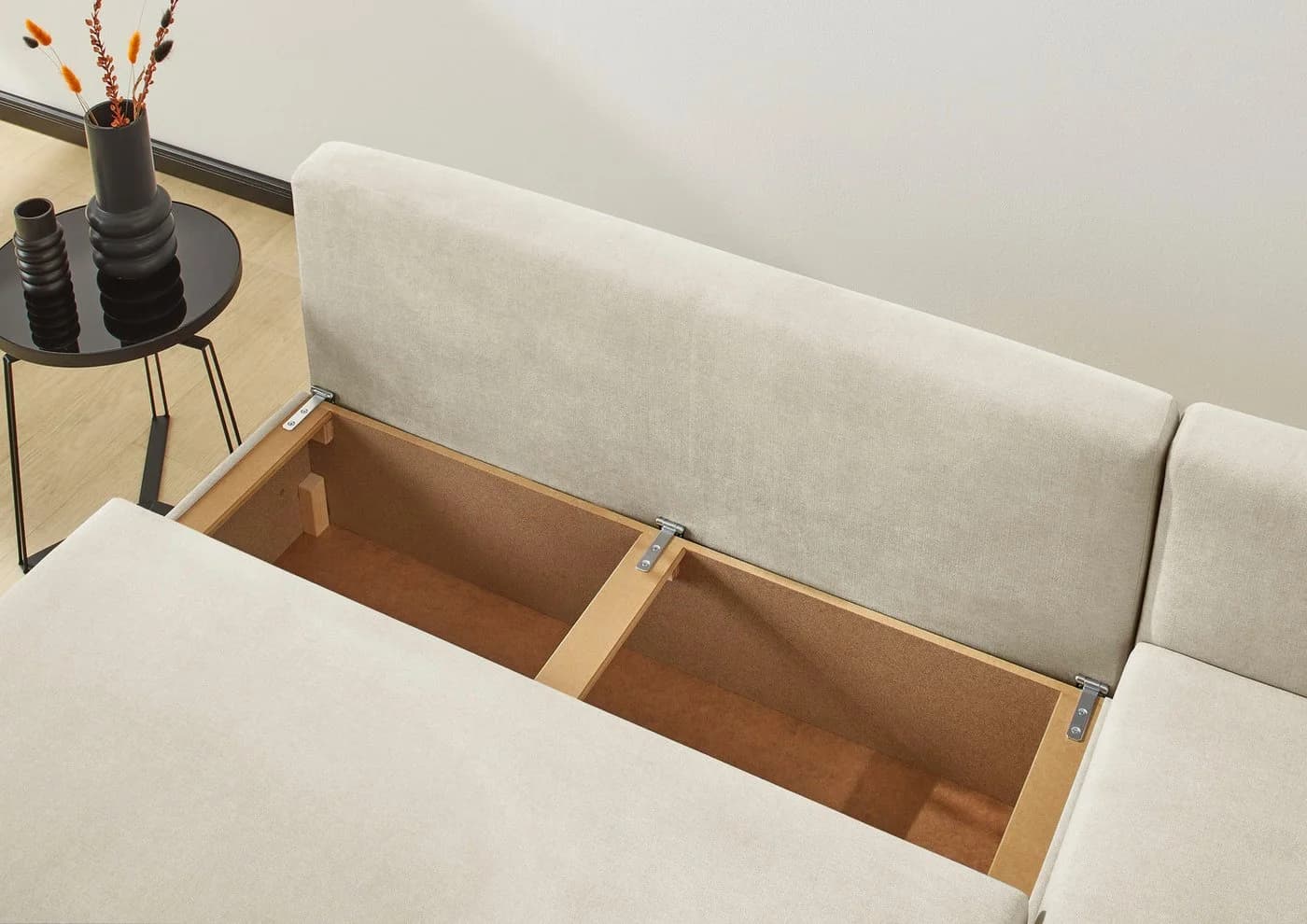 Jockenhöfer Gruppe Ecksofa Polaris L-Form Beige mit Bettfunktion & Bettkasten - Bild 5