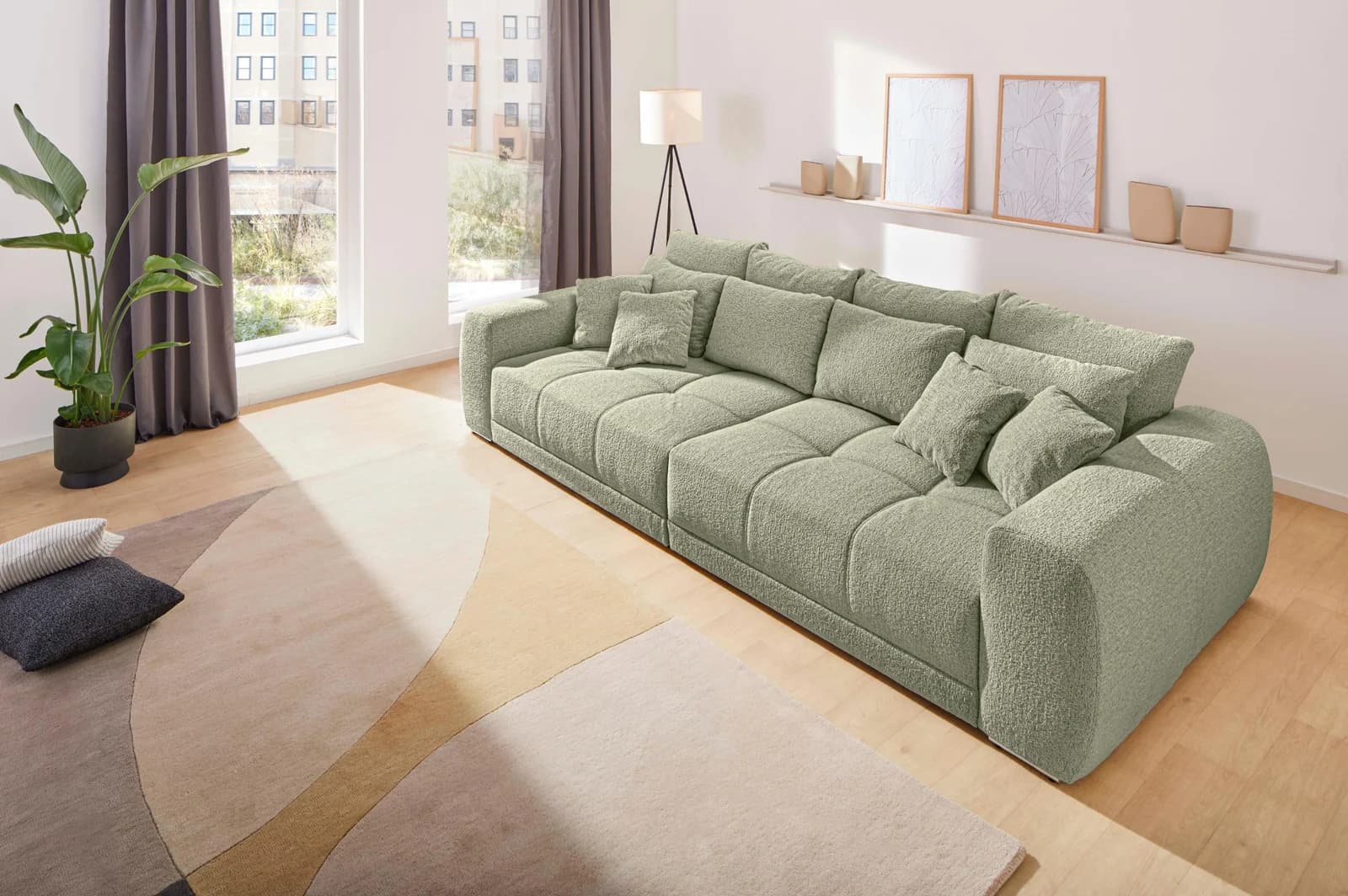 Jockenhöfer Big-Sofa Moldau Grün Federkernpolsterung