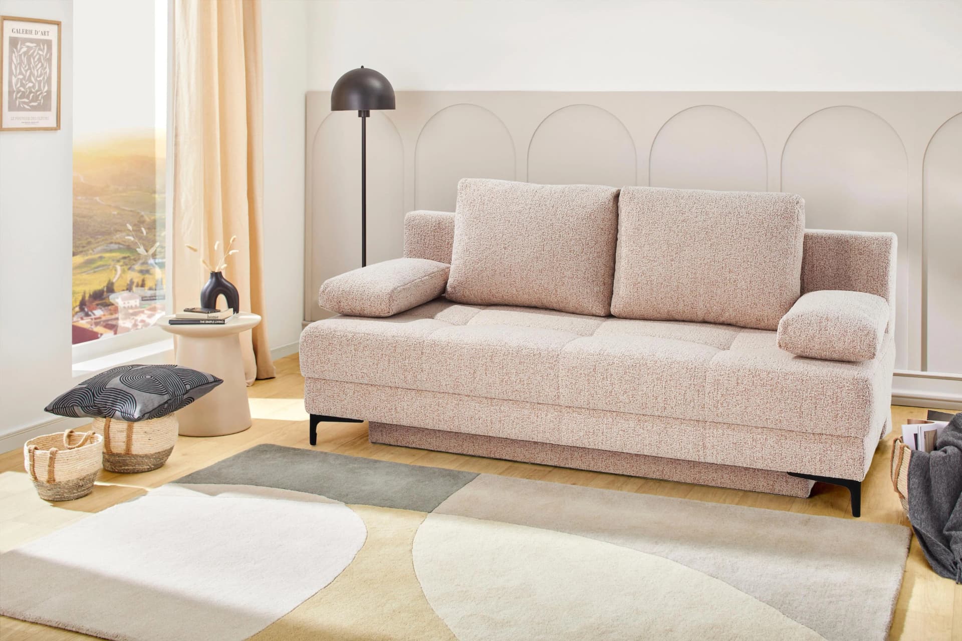 Jockenhöfer Schlafsofa Felix mit Bettkasten und Topper
