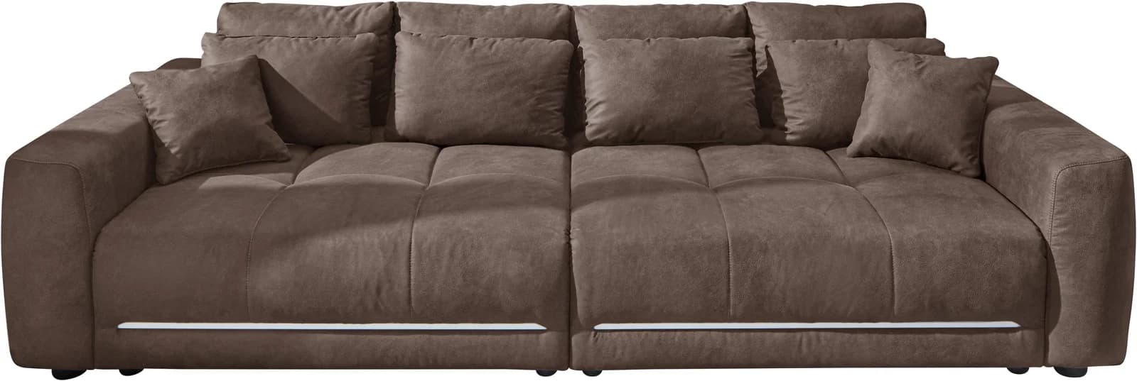 Jockenhöfer Big-Sofa Lumina XXL mit LED-RGB-Beleuchtung dunkelbraun