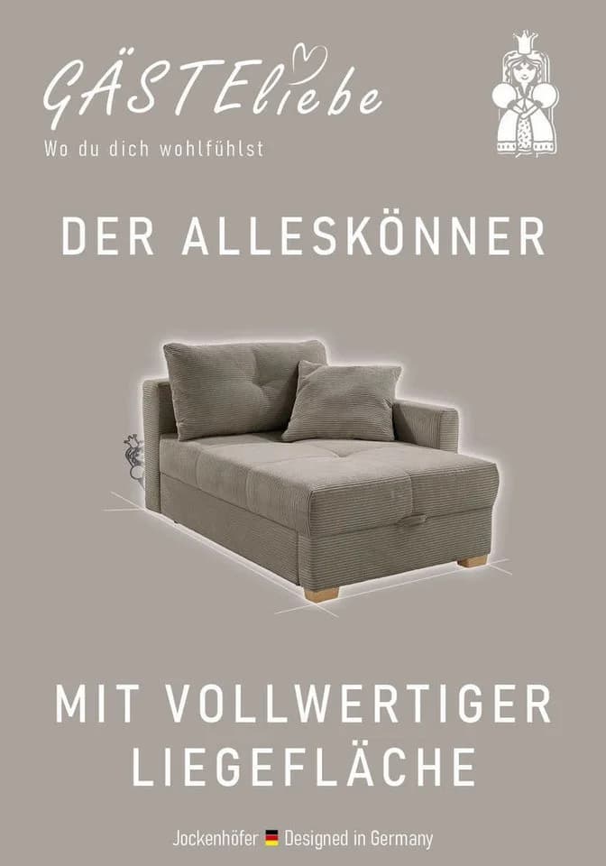 Jockenhöfer Gruppe Recamiere Romeo Beige Schlaffunktion Federkern - Bild 4