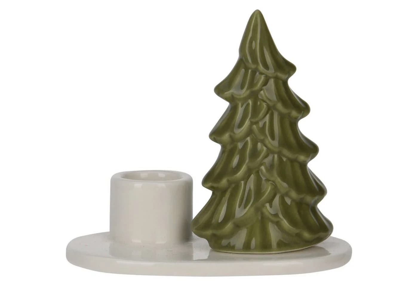 Home & styling collection Kerzenhalter Keramik Weihnachtsbaum Grün/Weiß
