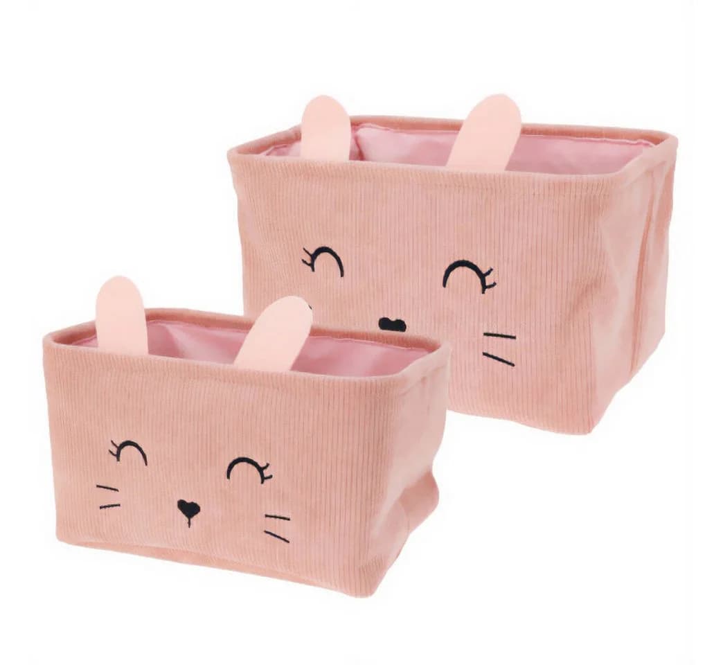 Home & styling collection Aufbewahrungsbox Set Rosa mit Griffen
