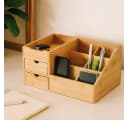 BOXIMO Bambus Organizer mit Schubladen Aufbewahrungsbox Bild 2