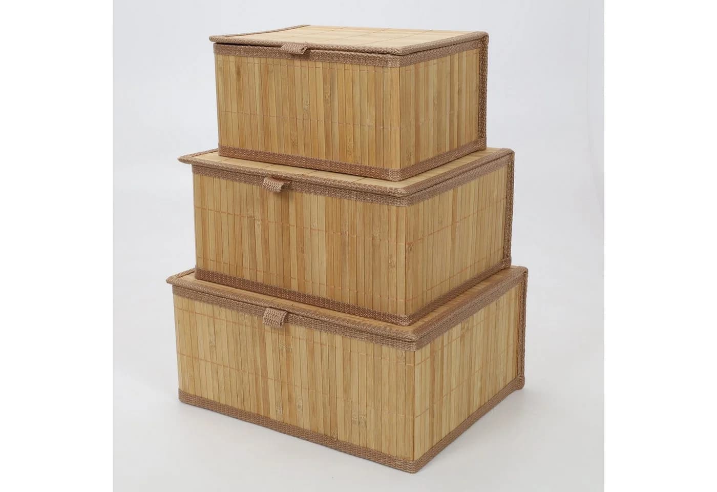 BOXIMO Aufbewahrungsbox Bambus-Korb-Set mit Deckel - Bild 3