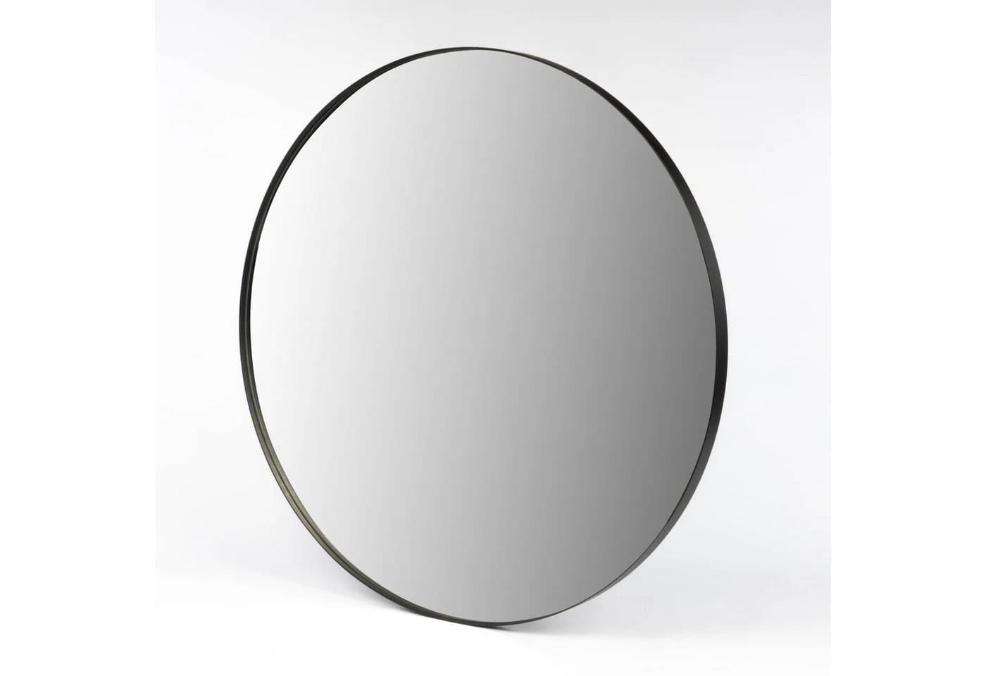 EDAXO Wandspiegel NOOR Runder Spiegel Metallrahmen Schwarz Ø 80 cm