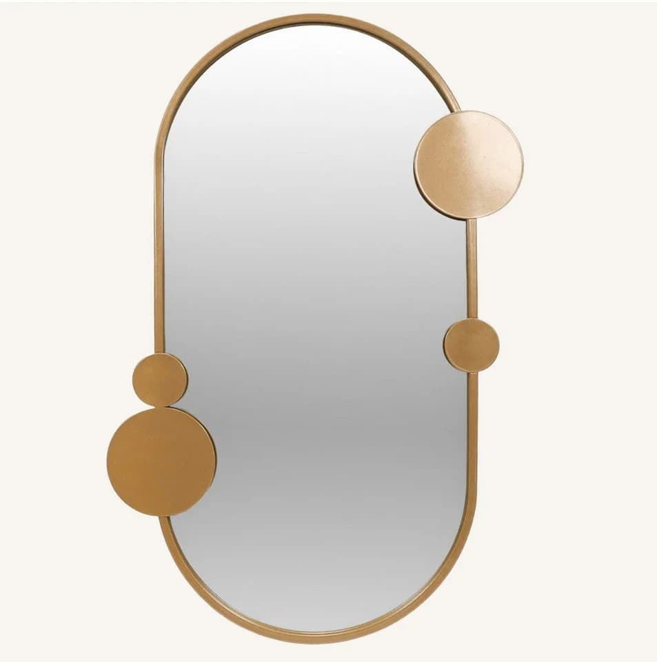 EDAXO Wandspiegel Oval 76x50cm Gold