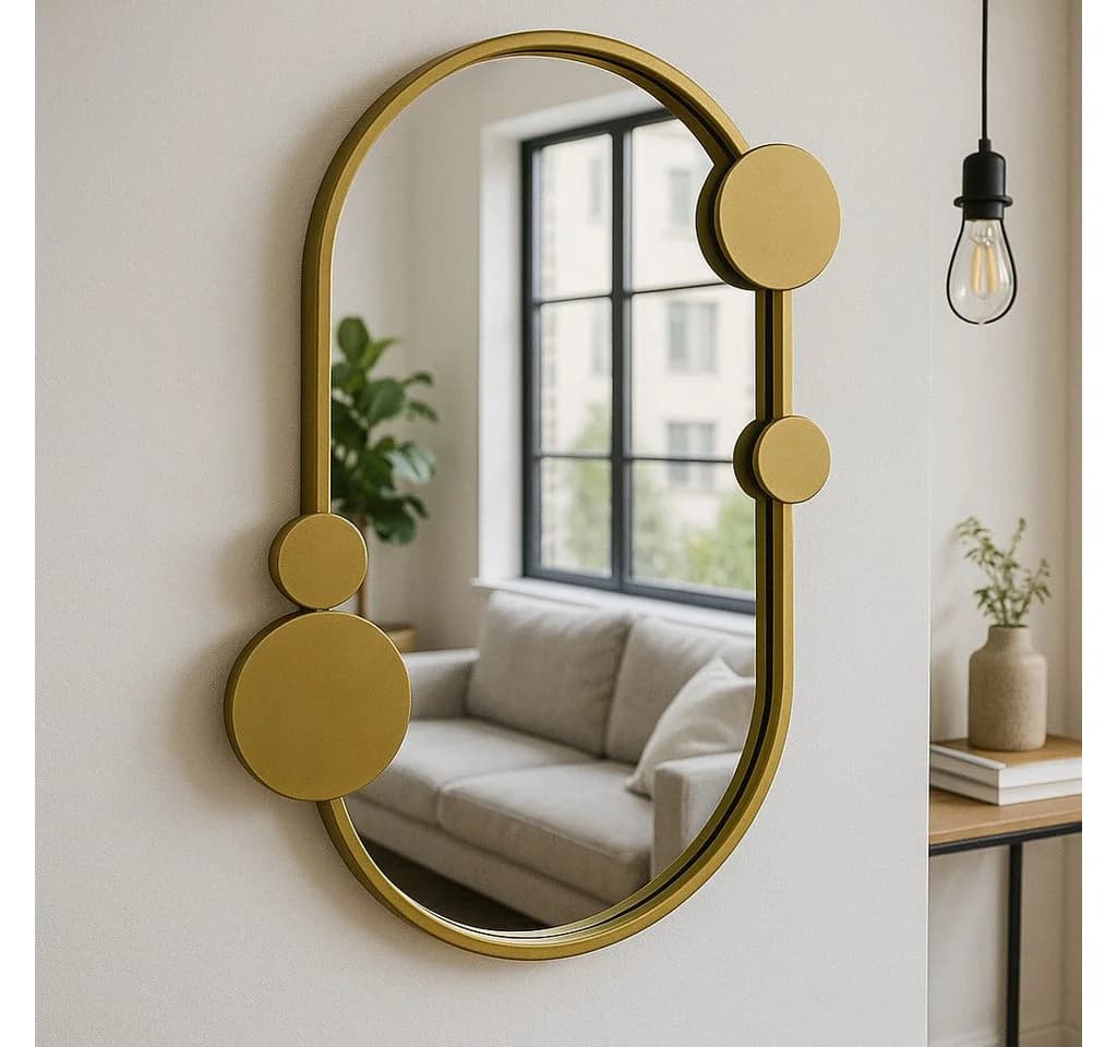 EDAXO Wandspiegel Oval 76x50cm Gold - Bild 2