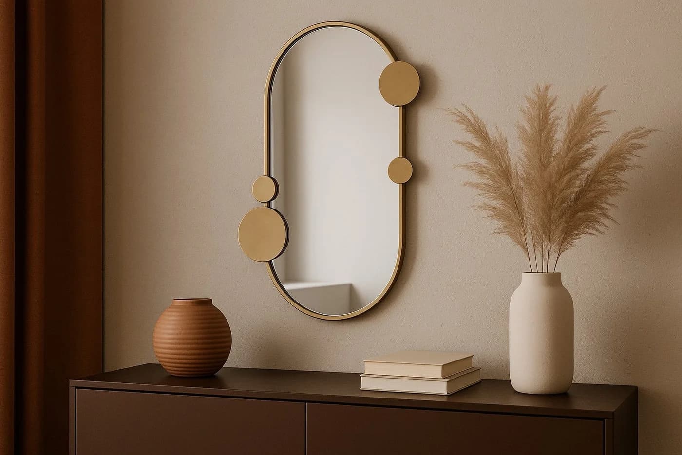 EDAXO Wandspiegel Oval 76x50cm Gold - Bild 5