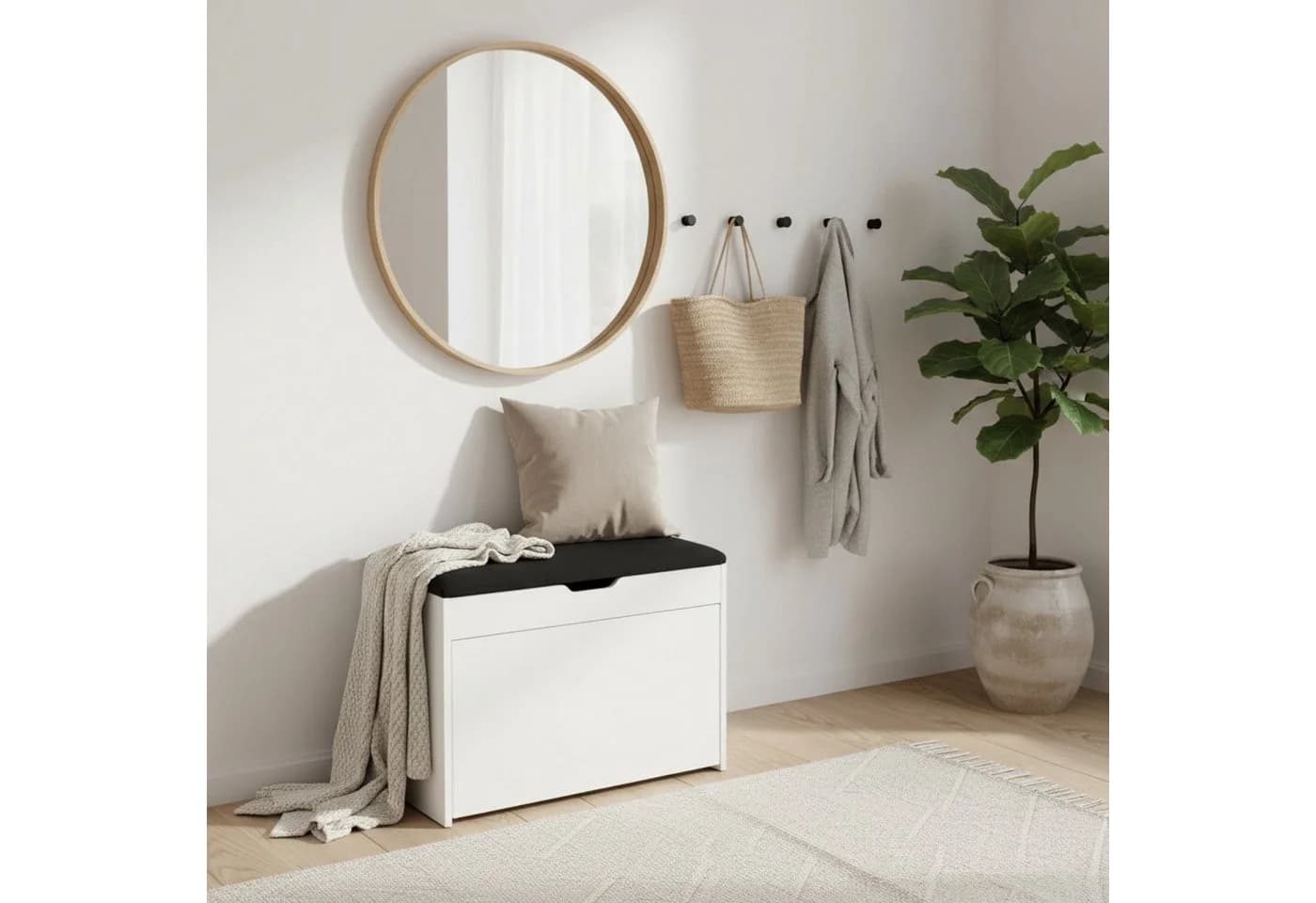 BOXIMO Schuhschrank VAULT mit Sitzbank Weiß