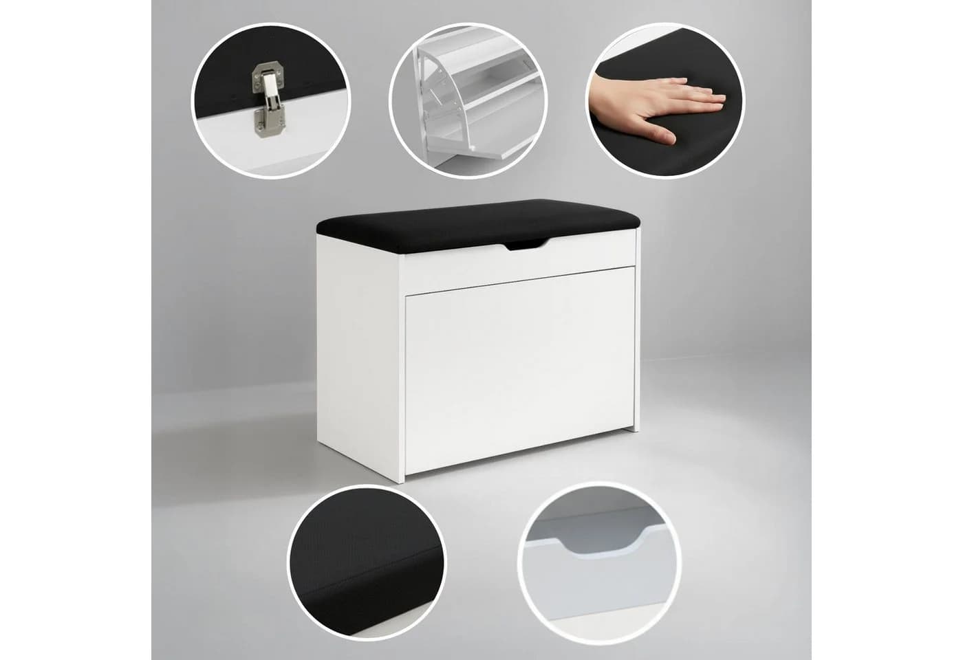 BOXIMO Schuhschrank VAULT mit Sitzbank Weiß - Bild 5