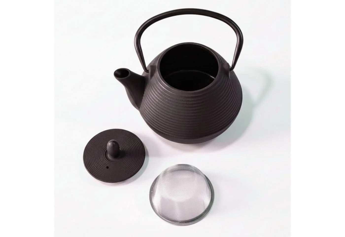 AROMELIO Teekanne YUKI aus Gusseisen mit Sieb, 1000 ml, Schwarz