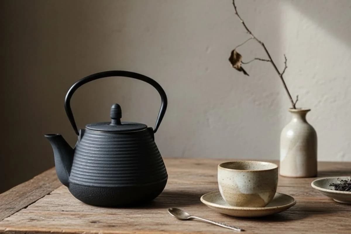 AROMELIO Teekanne YUKI aus Gusseisen mit Sieb, 1000 ml, Schwarz - Bild 4