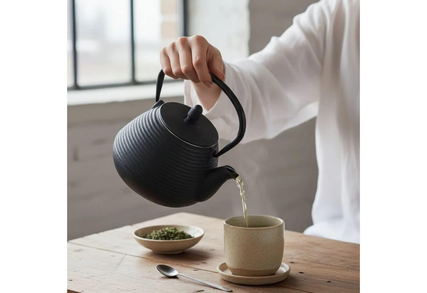 AROMELIO Teekanne YUKI aus Gusseisen mit Sieb, 1000 ml, Schwarz - Bild 5