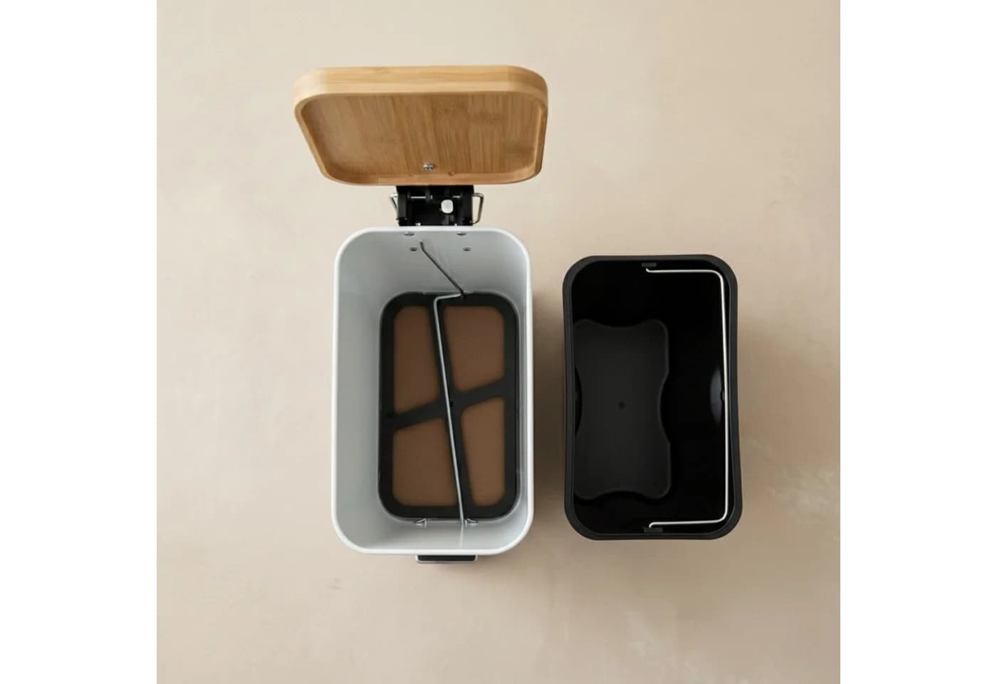 NUXIO Mülleimer VEDA Schwarz Bambus Soft-Close Fußpedal - Bild 5