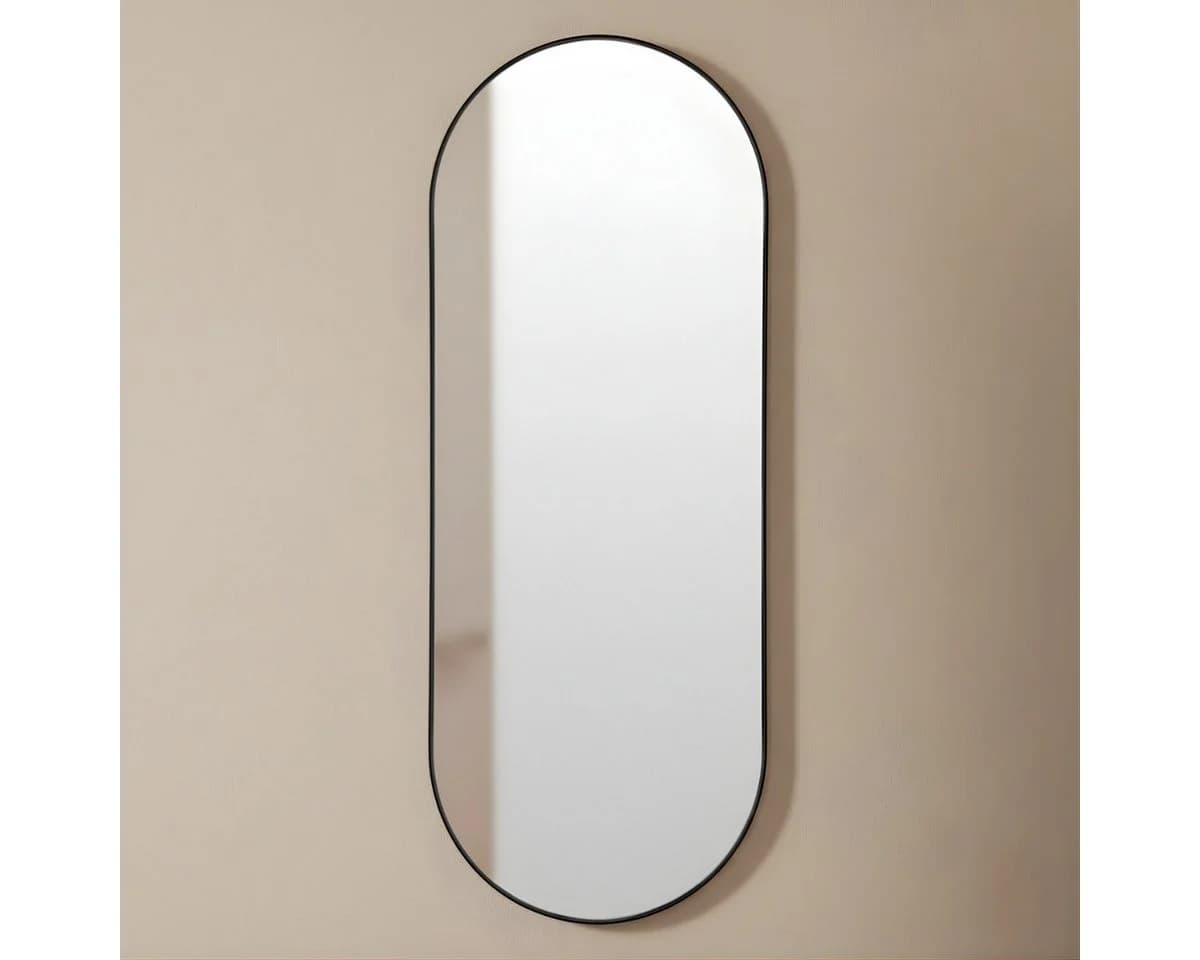 EDAXO Wandspiegel Oval 80x30 cm Metallrahmen Splitterschutzfolie - Bild 3