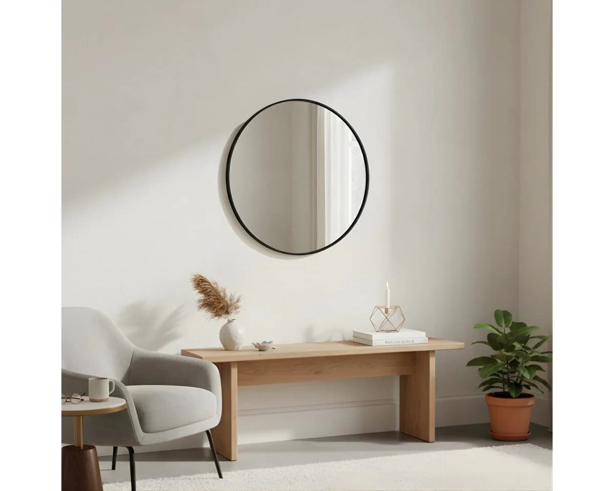 EDAXO Runder Wandspiegel LØOP 60 cm Splitterschutzfolie - Bild 5