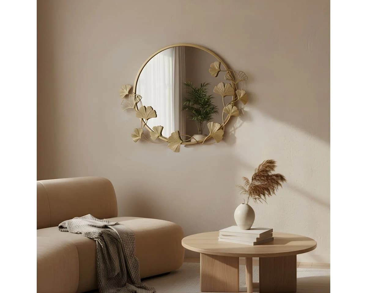 EDAXO Wandspiegel Ginkgo-Rahmen Gold - Bild 3
