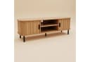 EDAXO Regal TV-Schrank SCAVA, geriffelt, Lamellenfront, Schiebetüren Bild 1