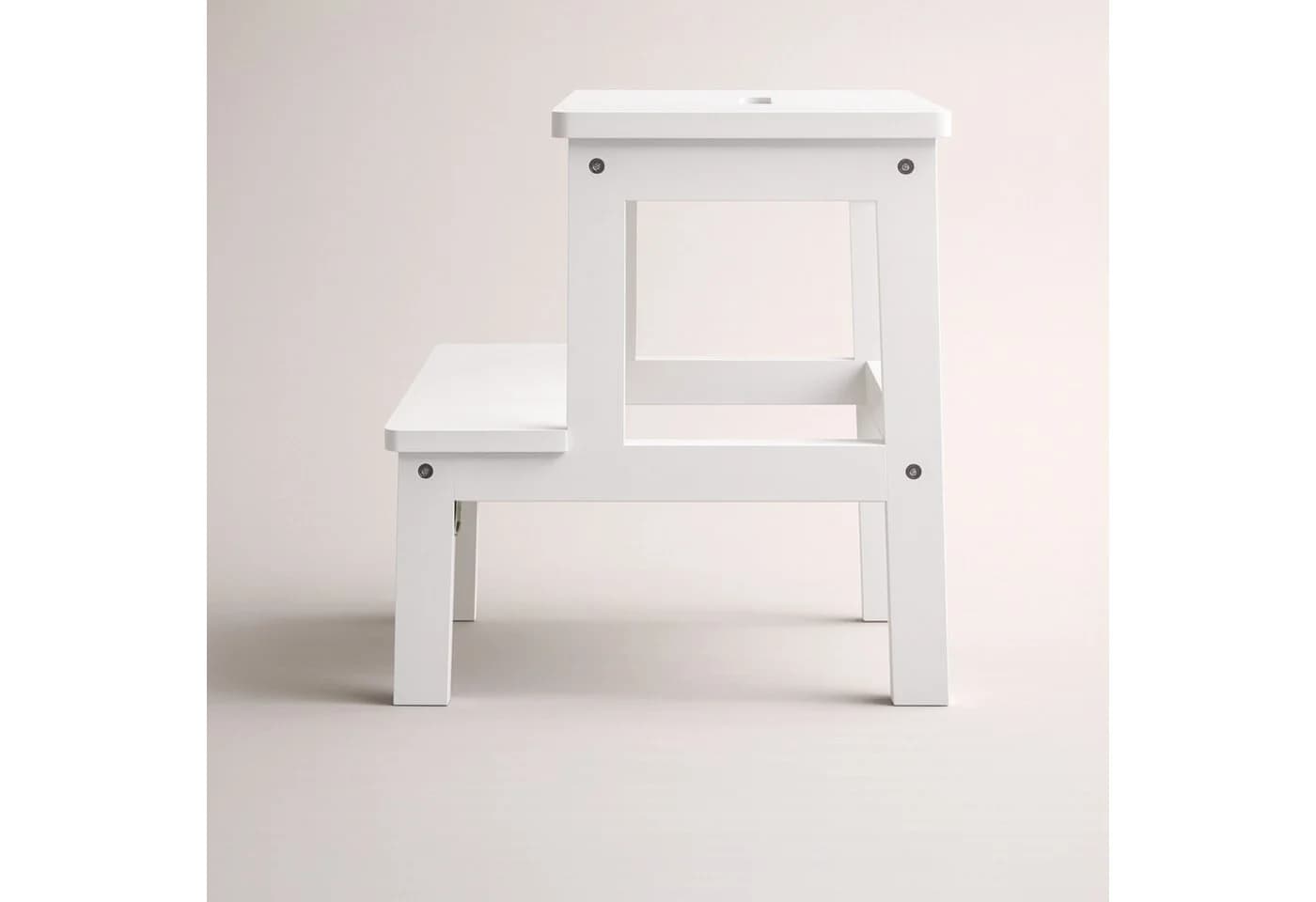 NUXIO Bambus-Hocker KROK mit Stufe Weiß - Bild 4