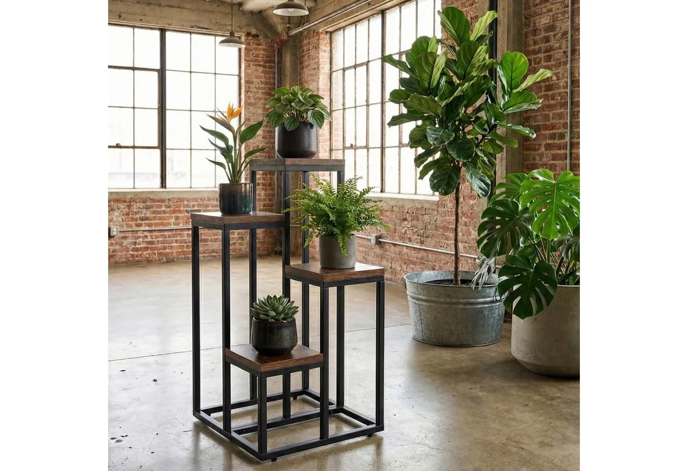 EDAXO Hoher Blumenständer BIOS für 4 Pflanzen Loft-Stil - Bild 2