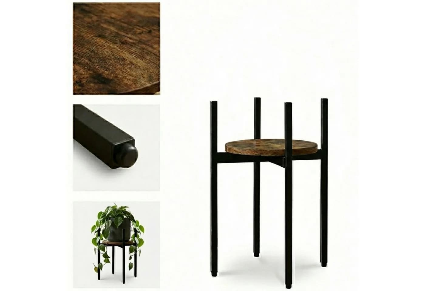 EDAXO Blumenständer LUM Modern Braun/Schwarz