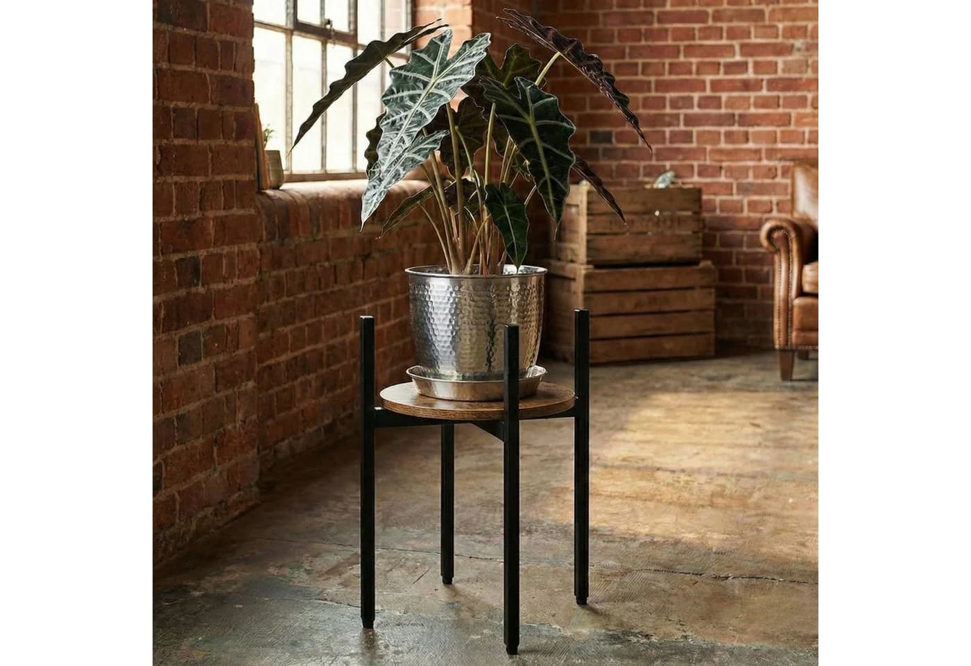 EDAXO Blumenständer LUM Modern Braun/Schwarz - Bild 2