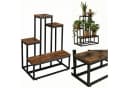 EDAXO Blumenständer Loft Braun/Schwarz Metallgestell Bild 1