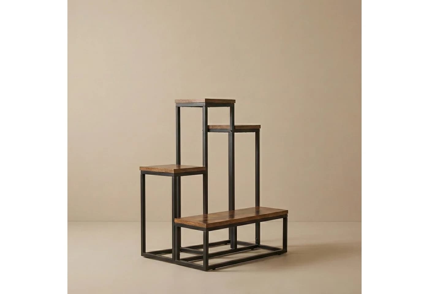 EDAXO Blumenständer Loft Braun/Schwarz Metallgestell - Bild 3