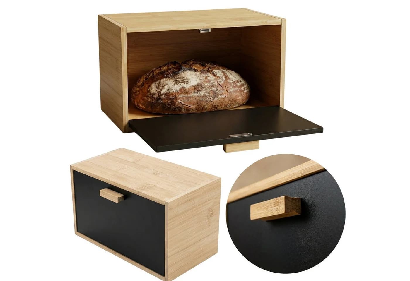 AROMELIO Brotkasten Bambus TABLEAU mit Schublade - Bild 4