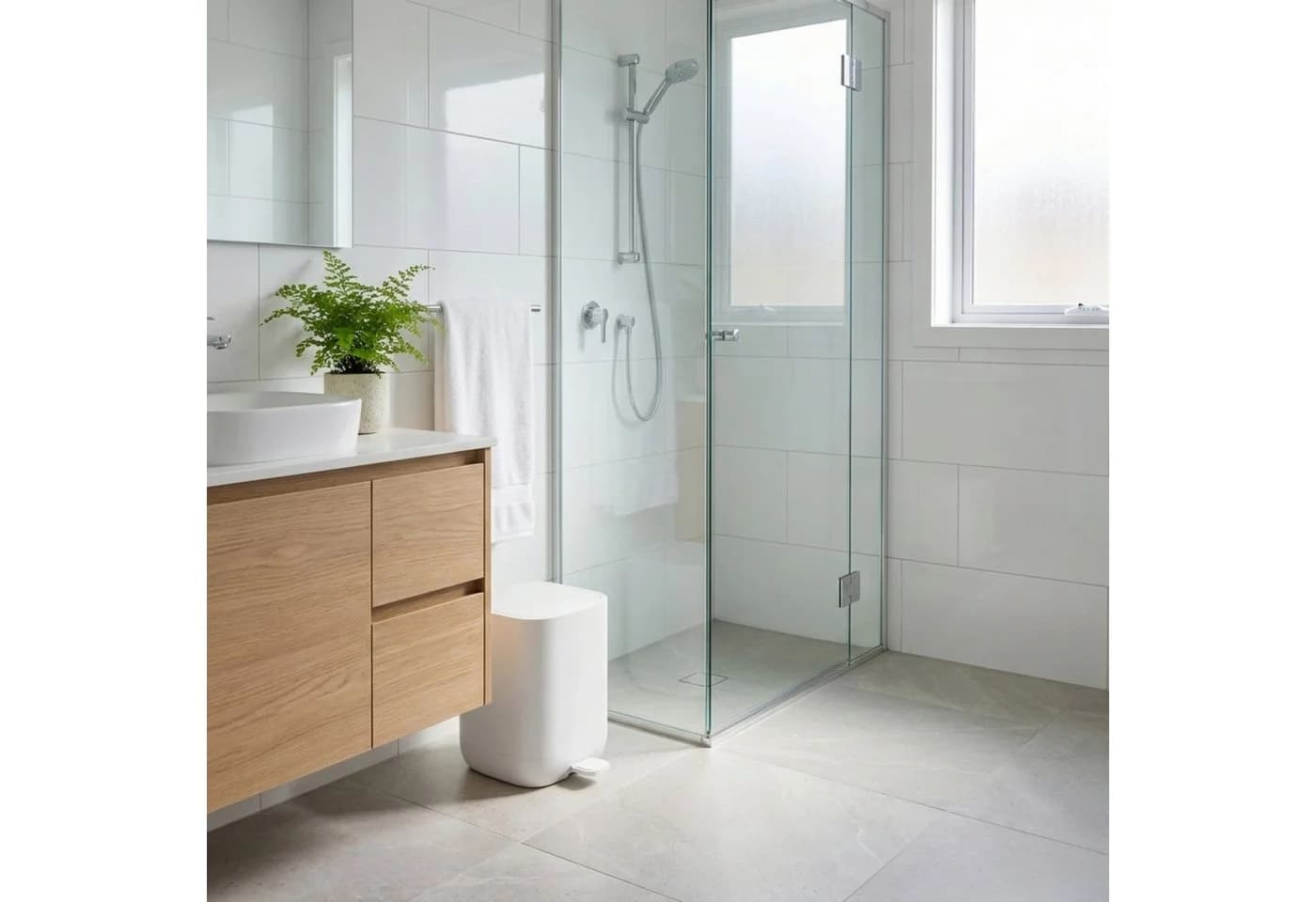 NUXIO INVI Bad-Treteimer 7l Weiß Soft-Close