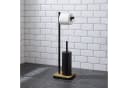 NUXIO WC-Garnitur mit Toilettenpapierhalter und Bambus-Bodenplatte IVLO Schwarz Bild 1
