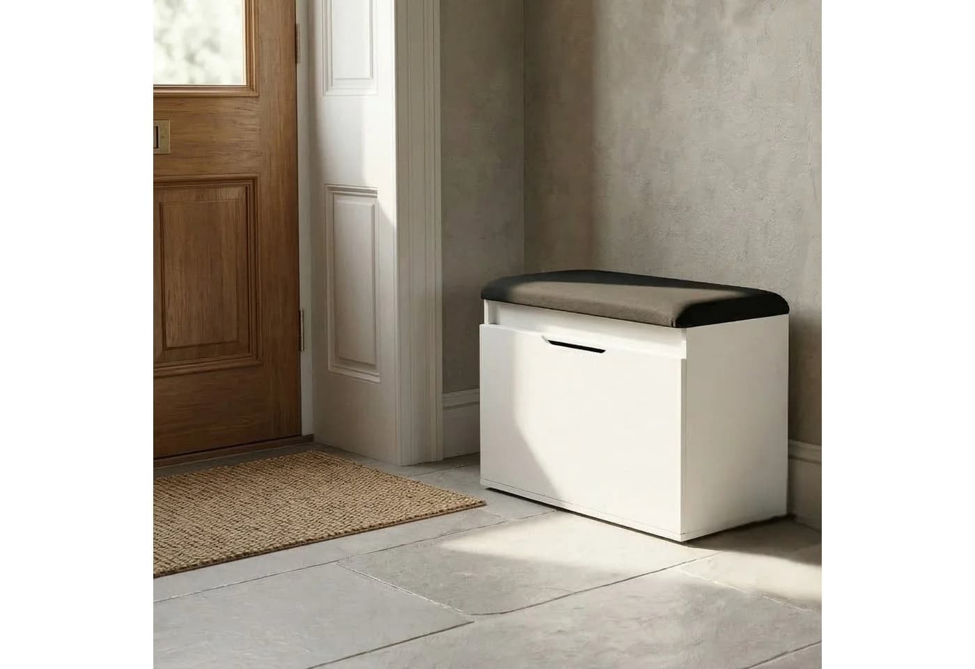 BOXIMO Schuhschrank mit Sitzfläche und Stauraum VIRA Weiß - Bild 2