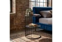 EDAXO Runder Couchtisch RODA Metall Schwarz/Gold mit Ablage Bild 1